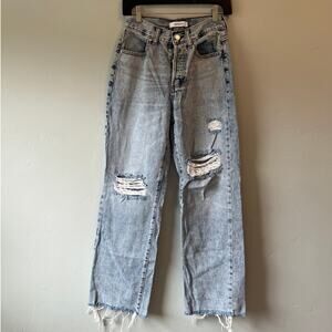 Zenana Acid-Wash Distressed Jeans